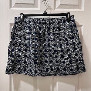 J.Crew Navy Blue & White Polka Dot Mini Skirt‎ Summer Casual Skirt-SZ L